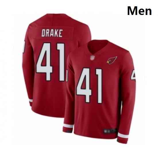 Men Arizona Cardinals #41 Kenyan Drake Limited Red Therma Long Sleeve Football Jersey